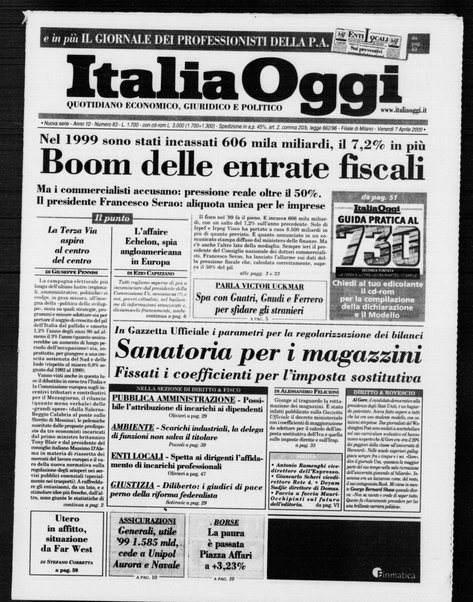 Italia oggi : quotidiano di economia finanza e politica